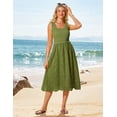 thumbnail image 4 of Vestido GRACE KARIN 2025 para mujer, casual, sin mangas, verde matcha S, 4 of 6