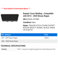 thumbnail image 2 of Bumper Cover Molding - Compatible with 2014 - 2020 Nissan Rogue 2015 2016 2017 2018 2019, 2 of 2