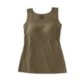 thumbnail image 5 of GILIGEGE Womens U Neck Shapewear Built-in Bra Tank,High Strechy Sleeveless Slim Fit Tops Camisole Workout Tops,Wide Strap Crop Tops,Padded Casual Athletic Yoga Activewear Shirts Green 3XL, 5 of 5