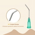 thumbnail image 4 of Uxcell 18Ga Angled Dispensing Needles, 66Pcs 1Inch 45° Curved Industrial Blunt Tip Dispensing Needle Tips with Luer Lock Needle for Refilling Liquid Inks Adhesive Glue Oil, Green, 4 of 6