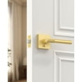 thumbnail image 2 of Matte Door Handles Interior Knurled Privacy Door Handles Heavy Duty Door Lever for Bedroom or Bathroom Reversible Keyless for Left Right Handed Doors AM, 2 of 7