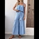 thumbnail image 4 of Conjunto de Dos Piezas para Mujer, con Pantalones de , Mono A Juego, Ropa Informal de Verano para Playa y Vacaciones, Ropa de Moda. Azul M, 4 of 10