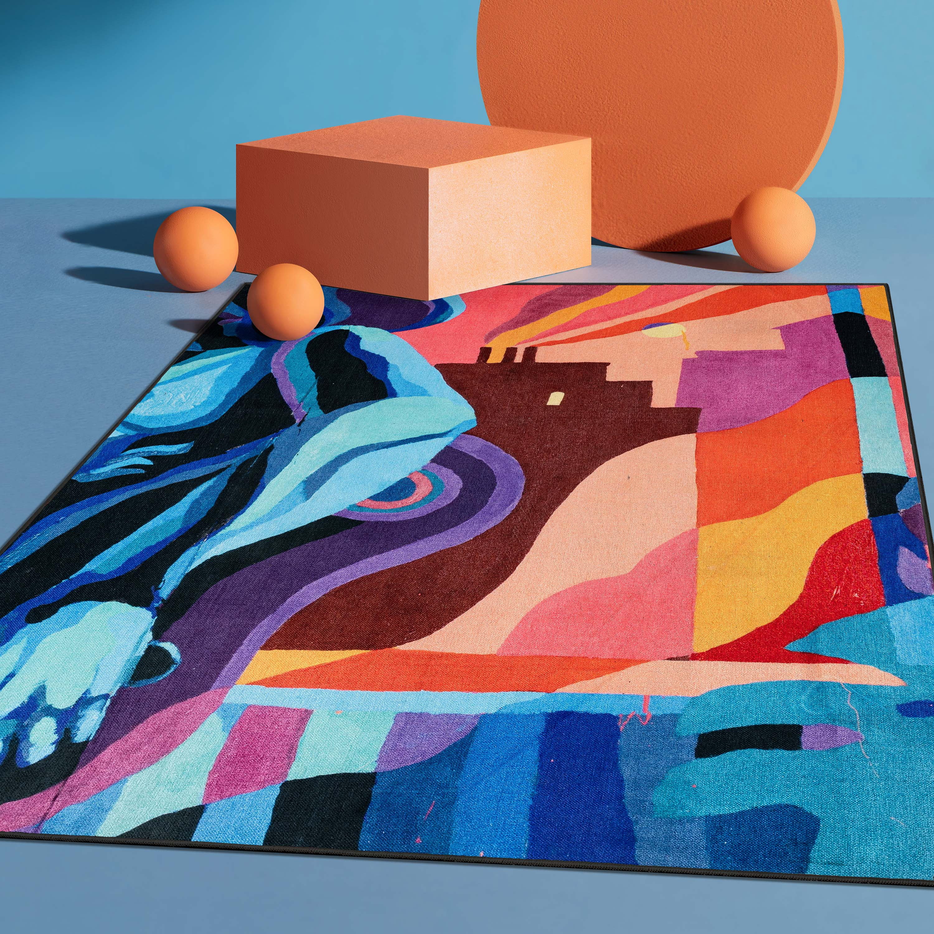 Well Woven x Misha Tyutyunik The Sunday Jungle Collection Aubade Modern Abstract Multi 7'7" x 9'10" Area Rug