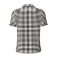 thumbnail image 4 of Rocae Houndstooth Black And White for Men's Short Sleeve Polo Shirt, Quick Drying Performance Moisture Wicking Sports Men's Golf Shirt 4X-Large, 4 of 9