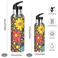 thumbnail image 2 of Yayeee 20oz Insulated Water Bottle Double Wall Stainless Steel with Flip Straw Lid, Cartoon Flowers, 2 of 7