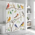 thumbnail image 5 of Watercolor Birds Shower Curtain Set - Small 36" x 72" Washable Bathtub Curtain with 12 Hooks, Spring Botanical Leaf Branch Modern Waterproof Fabric Stall Shower Curtains for Bathroom/Bathtub Décor, 5 of 6