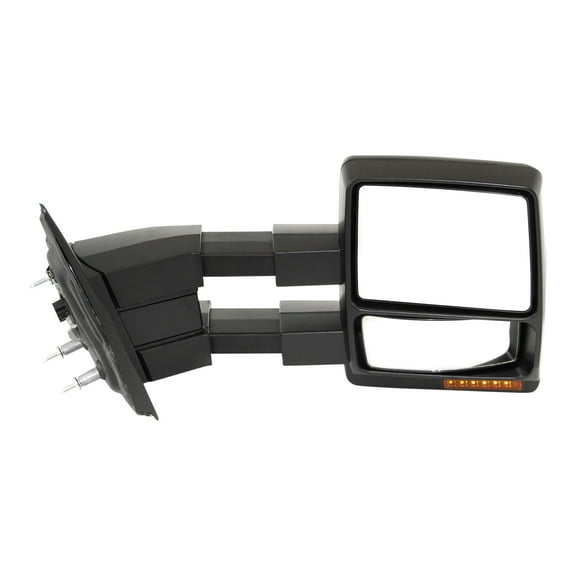 MIRROR Compatible with 2007-2014 Ford F-150 Right Passenger Towing Heated Power Glass In-housing Signal Light With memory Textured Black