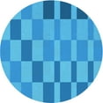 thumbnail image 1 of Ahgly Company Machine Washable Indoor Round Transitional Neon Blue Area Rugs, 4' Round, 1 of 7