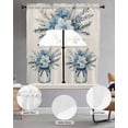 thumbnail image 2 of Blue Spring Floral Swag Kitchen Curtains Sets for Windows 24 Inch Length, Summer Flowers Rustic Short Window Curtain Panels Swags Valances and Tiers 3 Piece Set for Cafe/Dining Room, 2 of 5