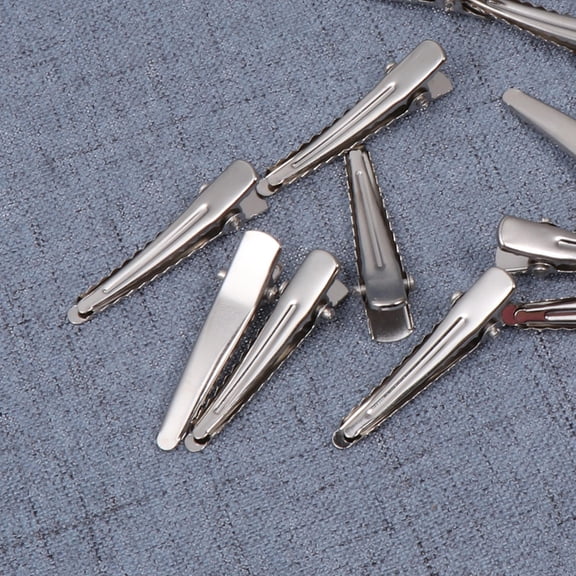 WHAMVOX  80 Pcs Duckbill Hair Accessories Large Flat Clip Billed Clips Silver