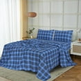 thumbnail image 4 of RUVANTI Flannel Sheets Twin Size - 100% Cotton Brushed Flannel Bed Sheet Sets - Deep Pockets 16 Inches (fits up to 18") - All Seasons Breathable & Super Soft - Warm & Cozy - 3 Pcs - Blue Plaid, 4 of 10