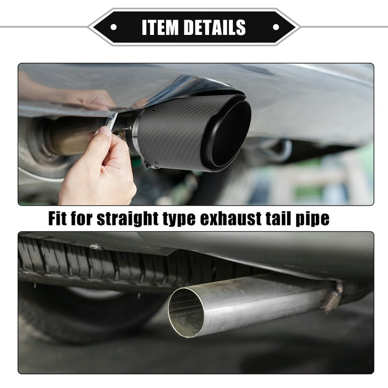 Unique Bargains Car Exhaust Tip Tail Pipe 2.4 Inch Inlet 3.7