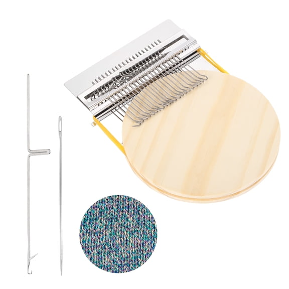 Uxcell Speed Darning Loom, 21 Hooks Mini Weaving Knitting Machine Silver