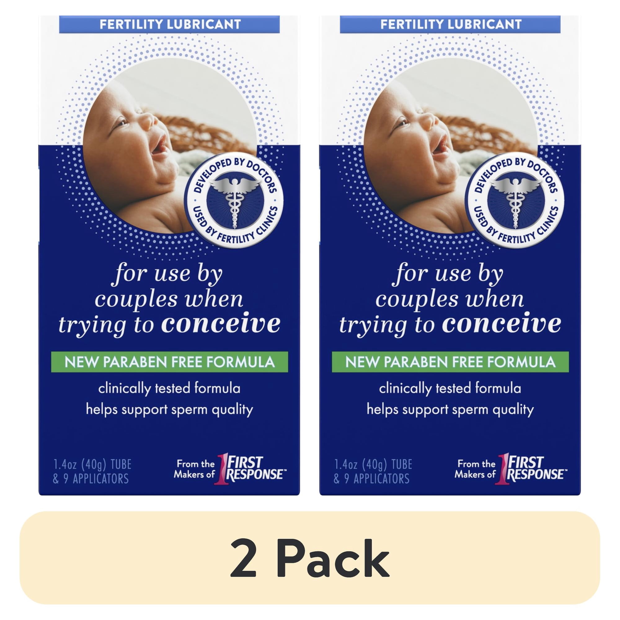 (2 pack) Pre-Seed Fertility Lubricant with 9 Applicators, 1.4 oz Tube for Couples Trying to Conceive