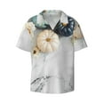 thumbnail image 5 of Picia Pumpkin And White Marble Men's Linen Shirts Short Sleeve Cuban Beach Shirts Casual Shirts Button Down Shirt for Men Beach Summer Wedding Shirt-Large, 5 of 7