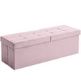 thumbnail image 6 of CUYOCA Storage Ottoman Long Bench Foldable Footrest End of Bed Ottoman for Living Room Bedroom, 166L Storage Space, 45.3 inches Velvet Pink, 6 of 7
