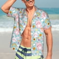 thumbnail image 5 of Lsque Love You Rabbit pattern Hawaiian Shirt for Men, Unisex Summer Beach Casual Short Sleeve Button Down Shirts-3X-Large, 5 of 9