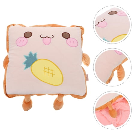 HOOWIFFY Portable Toast Bread Plush Pillow and Cozy Blanket Set for Travel, Home, and Comfort