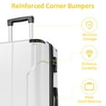thumbnail image 3 of 2-Piece Luggage Set Including 20 inches and 28 inches, Lightweight Suitcases with Spinner Wheels, Expandable Carry On Luggage with 3-Digit Combination Lock for Men, Women, White, 3 of 8