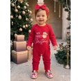 thumbnail image 3 of RUINIXCW Baby Girl First Christmas Outfit Letter Long Sleeve Romper Bow Headband, 3 of 8
