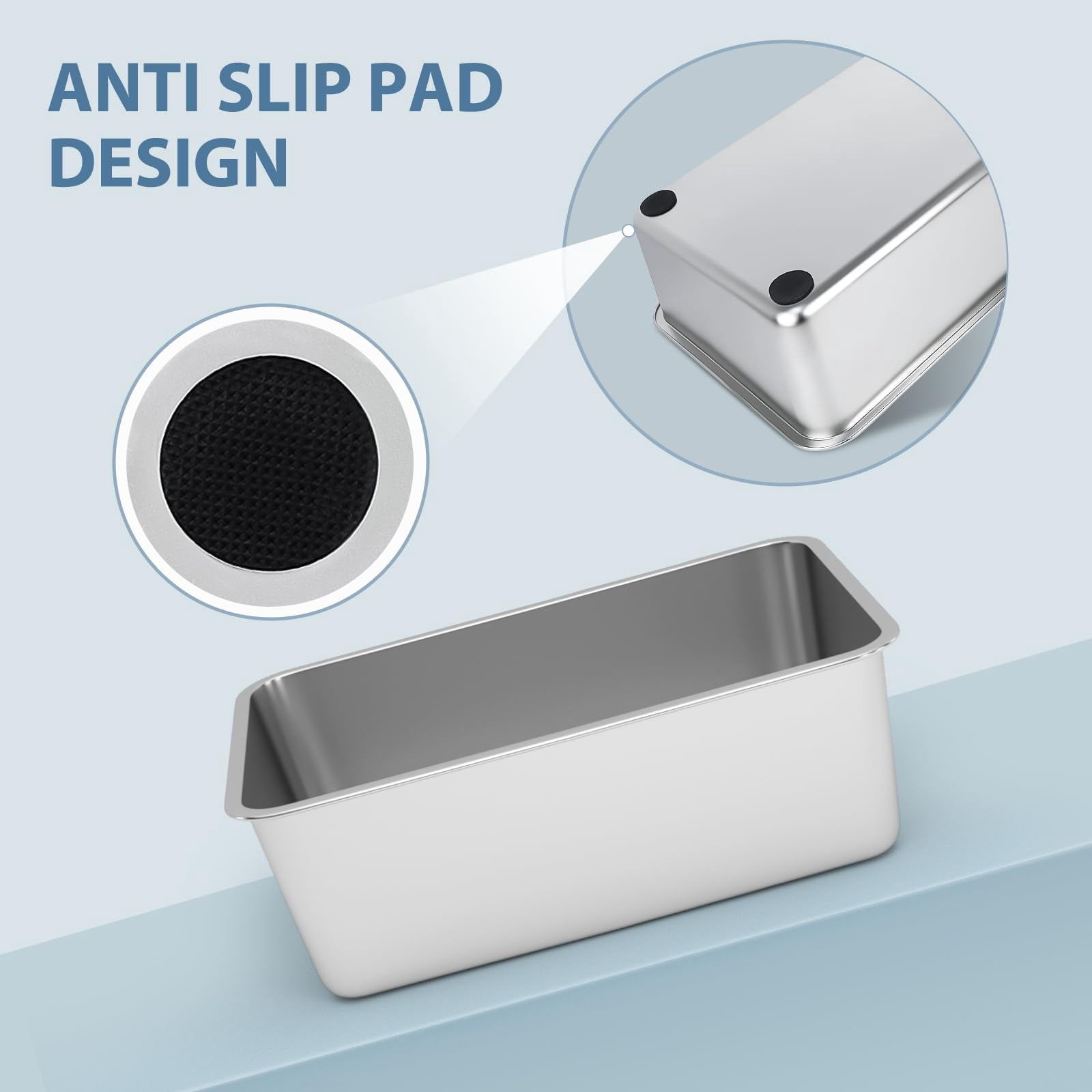 Stainless Steel Litter Box - Cat Easy To Clean  Never Absorbs Odor Stains Or Rusts (17.7" L X 13.5" W 6" H)
