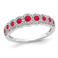 thumbnail image 1 of 1/2 Carat (ctw) Ruby Ring in 14K White Gold with Diamonds, 1 of 4