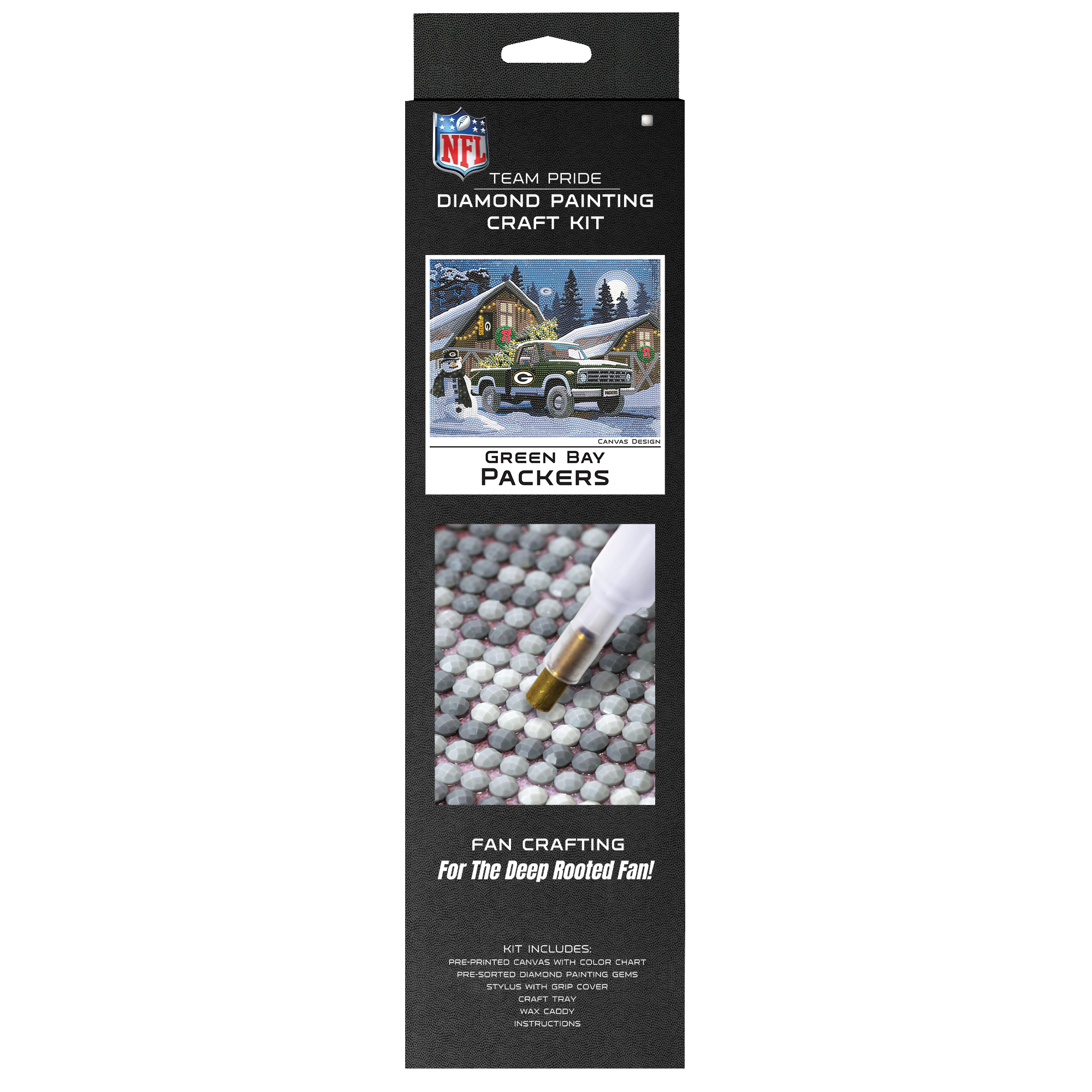 Green Bay Packers Winter Truck Diamond Art Holiday Craft Kit