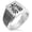 Silver, variant on Stainless Steel Ishida Samurai Crest Needle Stripe Pattern Biker Style Polished Ring