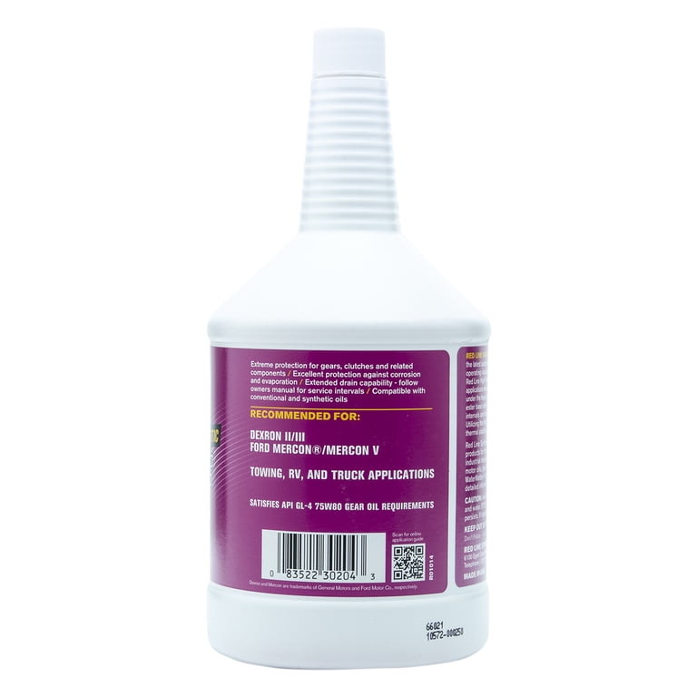 Red Line Auto Trans Fluid, D4 Hi-Temp ATF 1 Quart, Full Synthetic