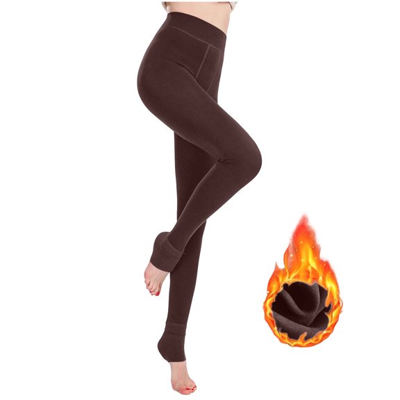 Ghalytn Women's Fleece Lined Leggings - High Waist Thermal Tights with Foot Straps, Winter Warm Stretch Pants