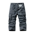 thumbnail image 1 of Multi Bolsillo Cargo Pantalones para Hombres Estiramiento Casual Cordón Clásico Pantalones Cortos de Verano con Bolsillos Múltiples, Pantalones Cortos de Cintura Elástica, 1 of 4
