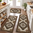 thumbnail image 1 of Juego de alfombras de cocina Tritard, 100% antideslizantes, lavables, color marrón bohemio, 1 of 9