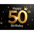 thumbnail image 4 of Glamorous Glittery 50th Birthday Banner with Gold Balloons Crowns Stars and Cakes Backdrop Party Decoration Supplies Photography Props for Birthday Parties Photo Booths Celebrations, 4 of 8