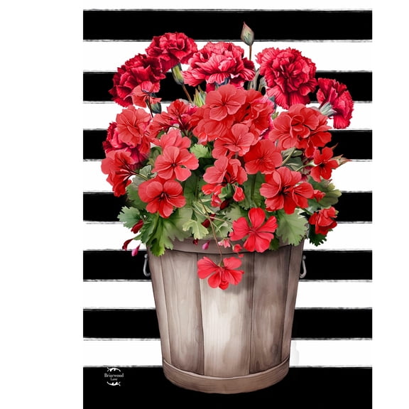 Briarwood Lane Summer Garden Flag 12x18 For Outdoor Striped Geraniums For Summer Garden Flag Flags For Outside