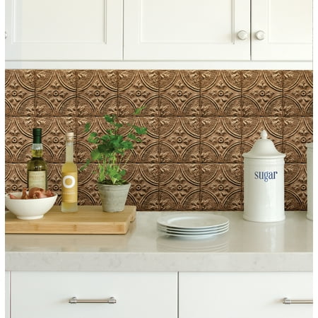 backsplash copper peel stick inhome restored tiles tile
