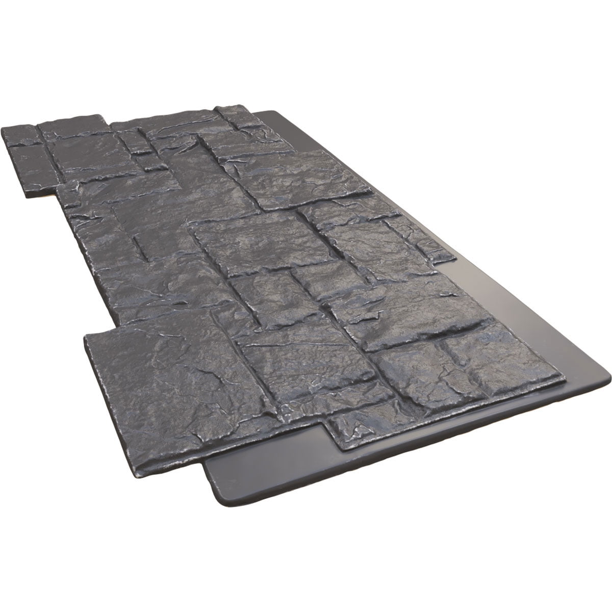 Ekena Millwork 49"W x 24.50"H x 1.25"D Castle Rock Stacked Stone, StoneWall Faux Stone Siding Panel, Slate Gray