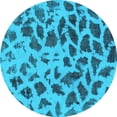 thumbnail image 1 of Ahgly Company Indoor Round Abstract Light Blue Modern Area Rugs, 4' Round, 1 of 4