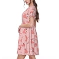 thumbnail image 2 of Lsque Fox Print Women's Casual Dress T-Shirt Summer Short Sleeve Scoop Neck Swing Dresses, 2 of 6