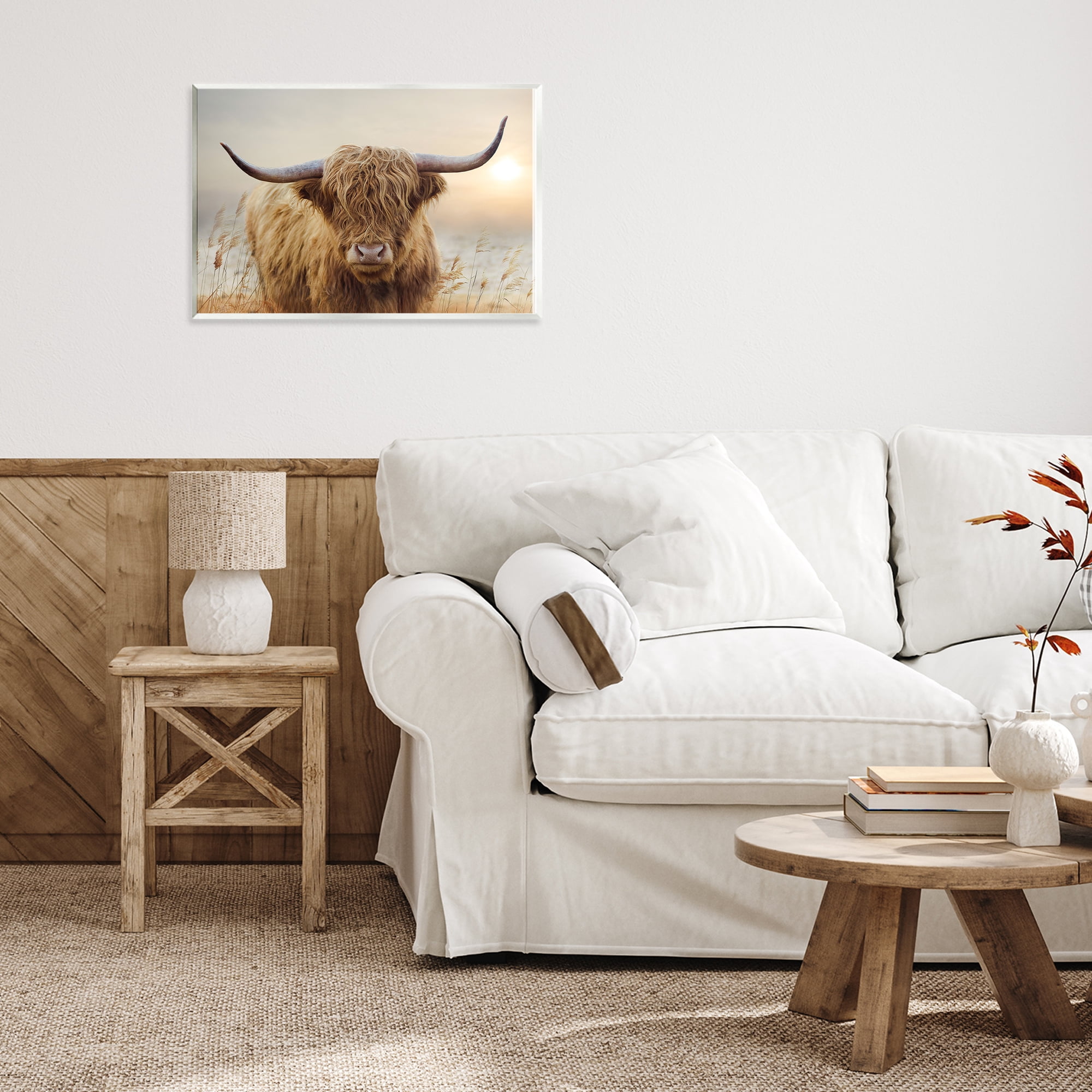 Stupell Industries Highland Cow & Warm Sunset Wall Plaque Art, design by CAD Designs