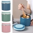 thumbnail image 2 of Contenant Isotherme à Soupe Bocal Alimentaire Isolé Boîte à Lunch Bento pour Aliments Froids Chauds Flacon Alimentaire Boîte à Lunch en Acier Inoxydable avec Poignée 630ml Bleu, 2 of 6