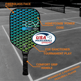 thumbnail image 2 of REV Pickleball Paddles - Pickleball Racket - Honeycomb Core - Fiberglass Face - Elation - Green, 2 of 6