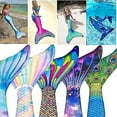 thumbnail image 2 of Queue de Sirène pour Filles Nageantes Costume Cosplay, Bikini Nageable avec Monofin, 2 of 5