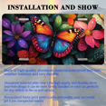 thumbnail image 3 of 1 Pcs 2D Flat License Plate Covers & Frames, Colorful Butterfly For Decorative Front, Waterproof For Decoration Aluminum License Plate Covers & Frames Cover For Men Women, 12" X 6", 3 of 7