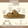 thumbnail image 3 of Cushionaire Cashew Slip On Genuine Suede Leather Womens Sandals - Braided Double-Strap Design with Adjustable Big Buckle | Sandals for Women, 3 of 26