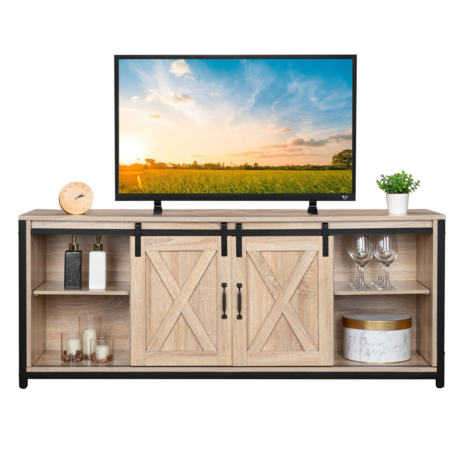 Bush Furniture Salinas 60W TV Stand for 70 Inch TV in Cape Cod Gray