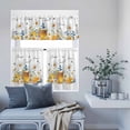 thumbnail image 6 of 3 Piece Kitchen Curtains and Valances Set White Daisy Cafe Curtains 36 Inch Length Spring Floral Elegant Farmhouse Botanical Bees Valance & Tier Curtain for Living Room Bedroom 54"x18"+27"x36"*2, 6 of 6
