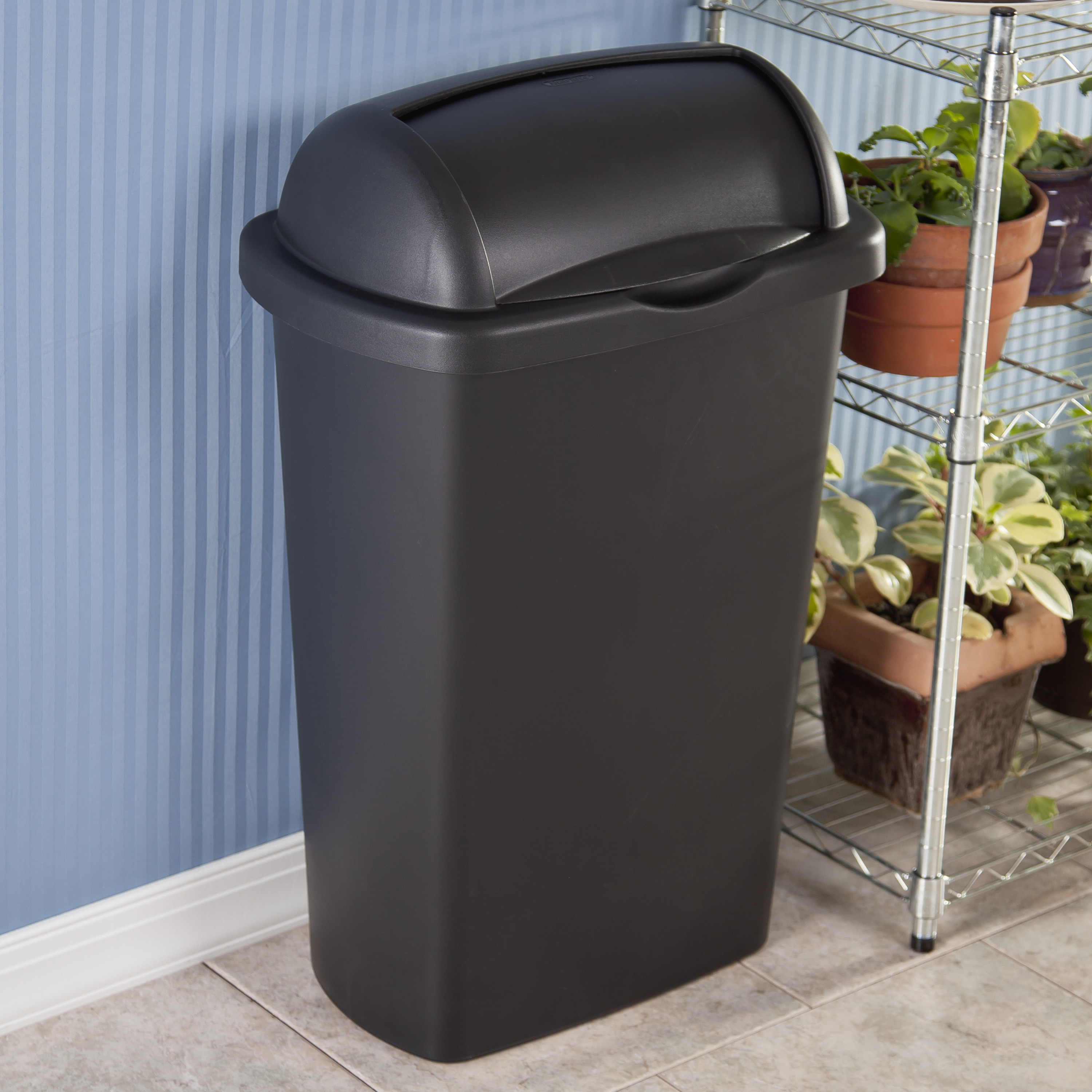 Haushalt Black Sterilite 13 Gallon Rolltop Wastebasket P Möbel & Wohnen