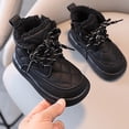 thumbnail image 3 of Afuyipoi Unisex Big Kids' Thick Soled Snow Boots Insulated Faux Leather Casual Comfort Warm Winter Shoes Size 9.5 Little Kid - 12 Little Kid Black Size 12 Little Kids, 3 of 9