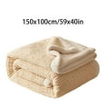 thumbnail image 3 of Suncoda Throw Blanket for Couch, 59x40 In Fleece Throw Blanket For Couch Soft Warm Fluffys Cream Solid ColorBlanket Decorative And Giftable Striped Blankets, 3 of 6