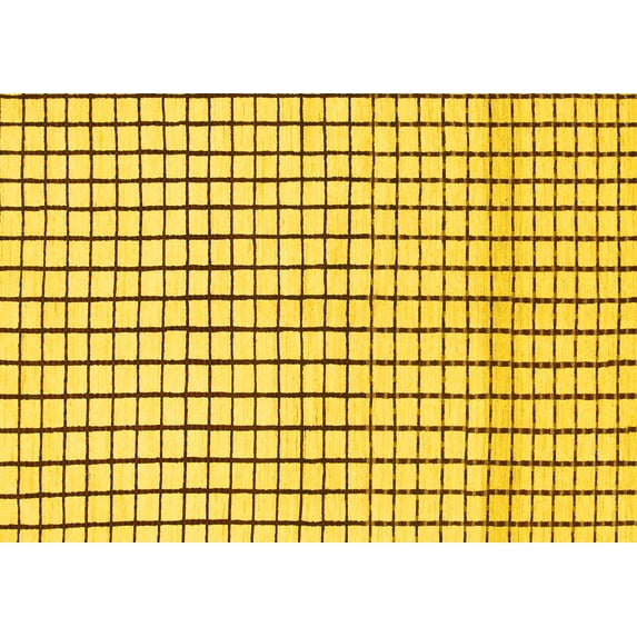 Ahgly Company Indoor Rectangle Solid Yellow Modern Area Rugs, 8' x 12'
